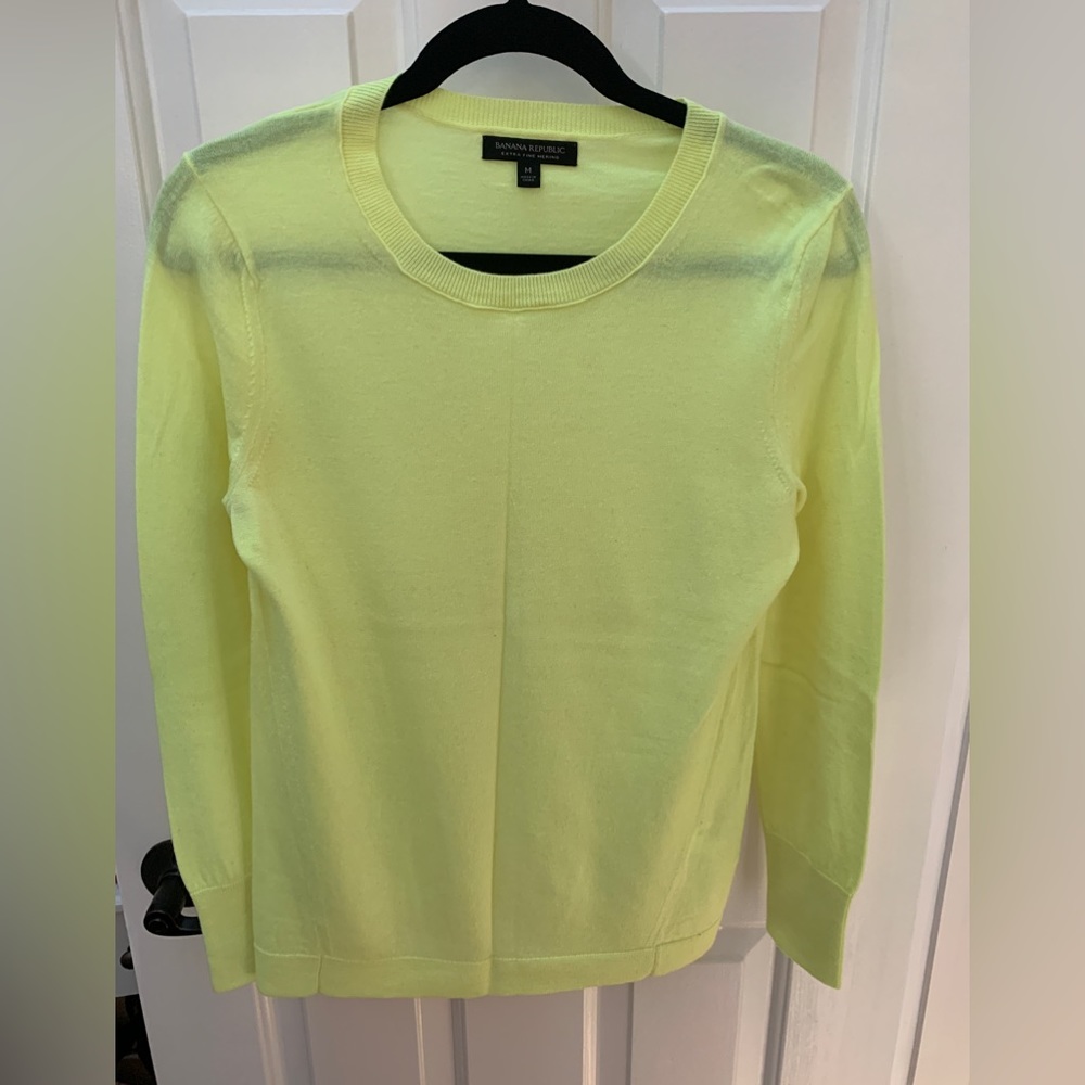 Banana Republic Lime Green Merino Wool Sweater